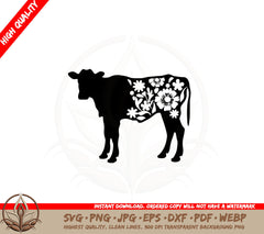 Blossom Cow SVG Cut File Design Download