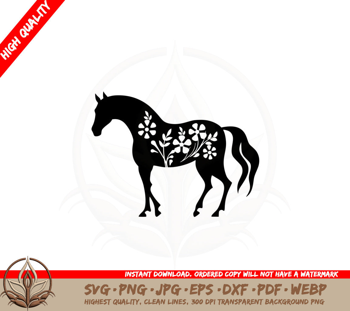Blossom Horse SVG Cut File Horse Design for Cricut Silhouette