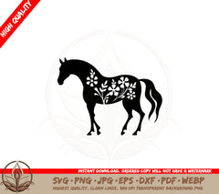 Blossom Horse SVG Cut File Horse Design for Cricut Silhouette