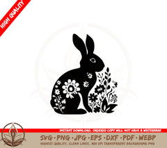Blossom Rabbit SVG PNG JPG AI PDF DXF EPS and WebP Digital Download