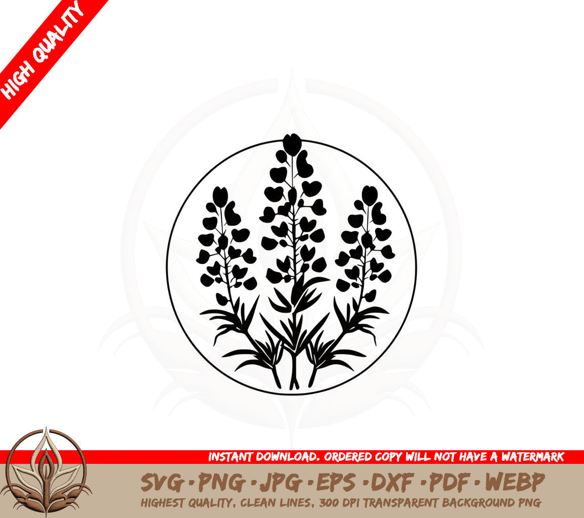 Blossoming Lupine Flowers SVG Cut File Design Download