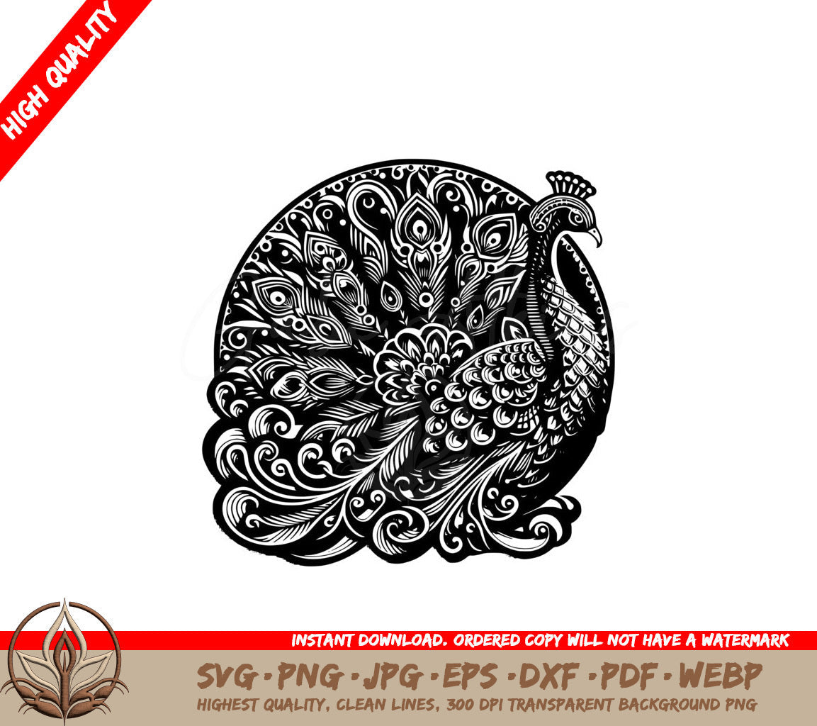 Peacock Splendor SVG Digital Product