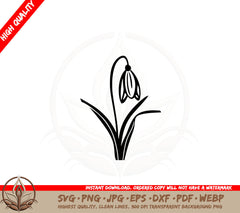 Blossoming Snowdrop SVG PNG JPG AI PDF DXF EPS and WebP Digital File Download