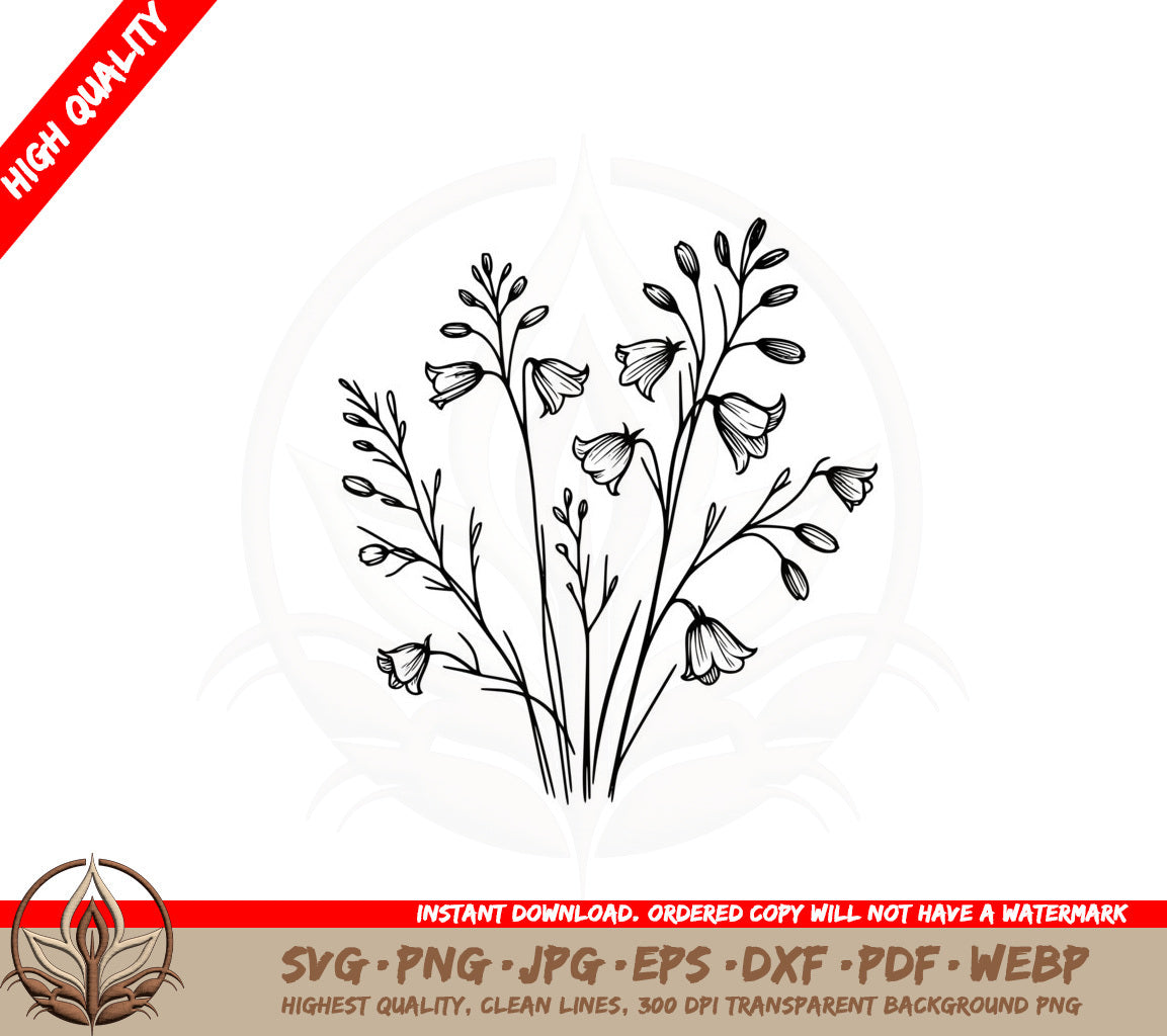 Bluebell Cluster SVG Cut File