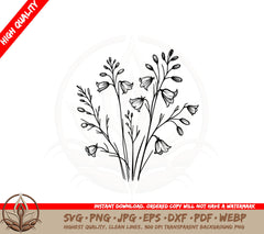 Bluebell Cluster SVG Cut File