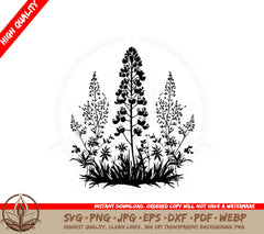 Bluebonnet Elegance SVG Cut File Digital Download