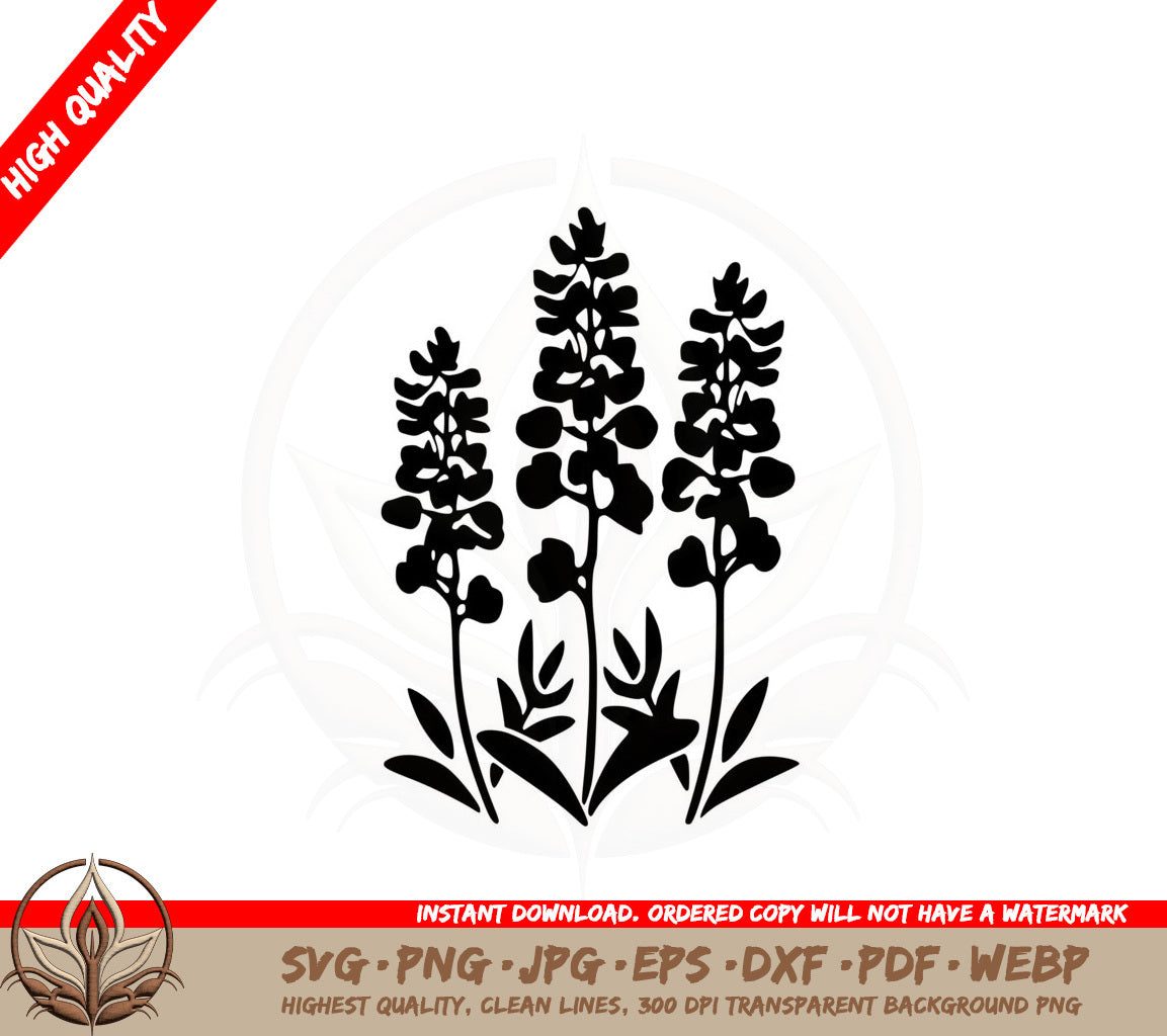 Bluebonnet and Lupine Trio SVG