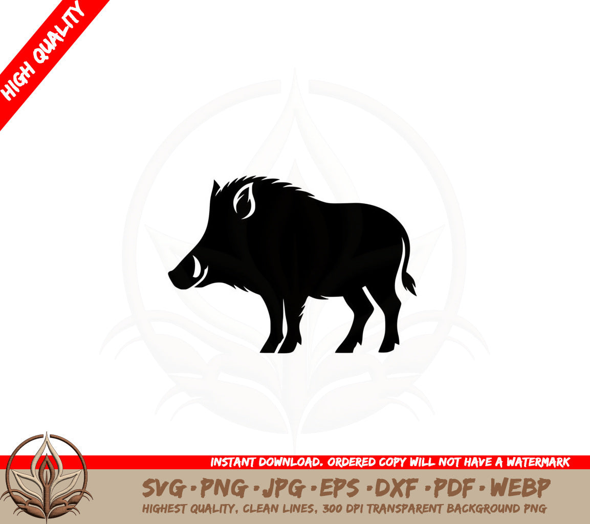 Boar Shadow SVG PNG JPG AI PDF DXF EPS and WebP Digital Download