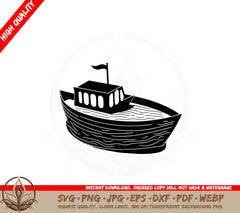 Boat SVG Cut File Boat Digital Download Boat Clipart Boat Vector Images Boat Cricut Boat Silhouette