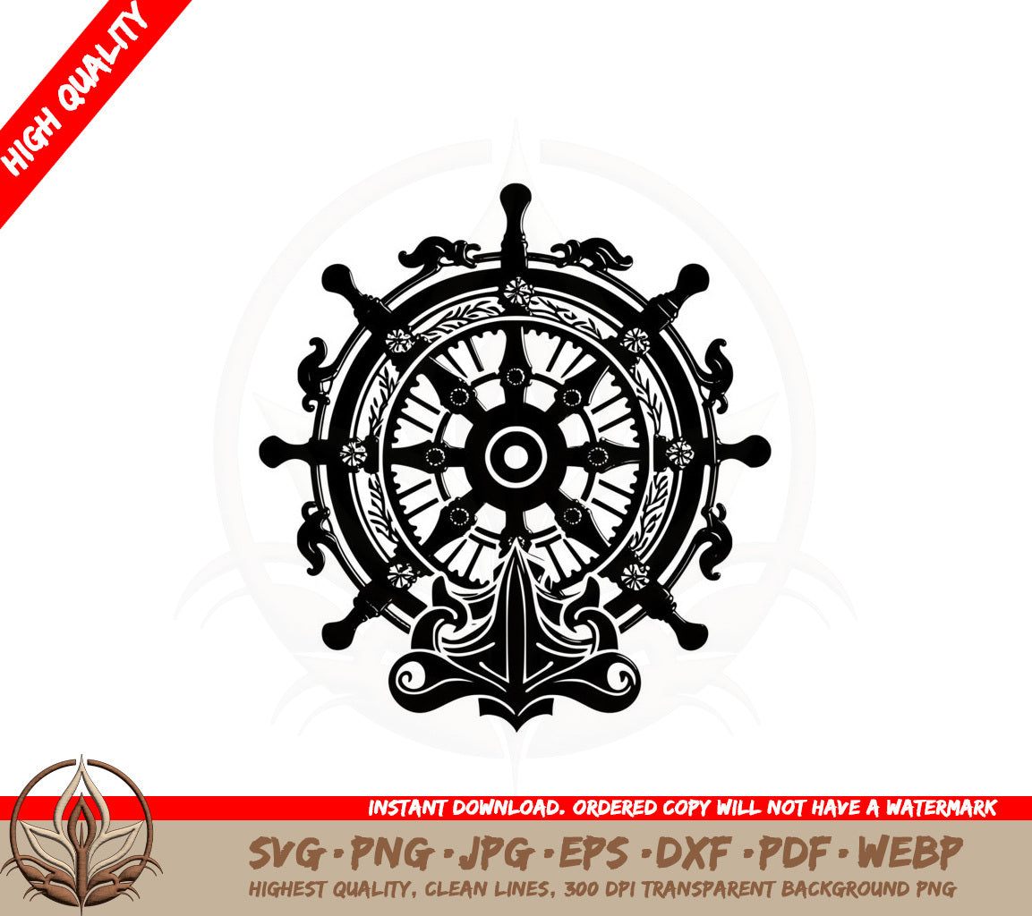 Boat Helm SVG Cut File Instant Download