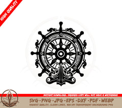 Boat Helm SVG Cut File Instant Download