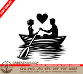 A Man And Woman In A Boat SVG - Boat Romance SVG