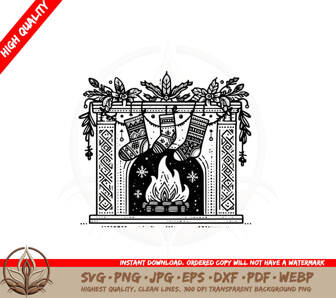 Boho Christmas Stockings SVG