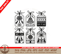 Boho Christmas Tags SVG
