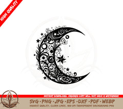 Boho Crescent Moon SVG
