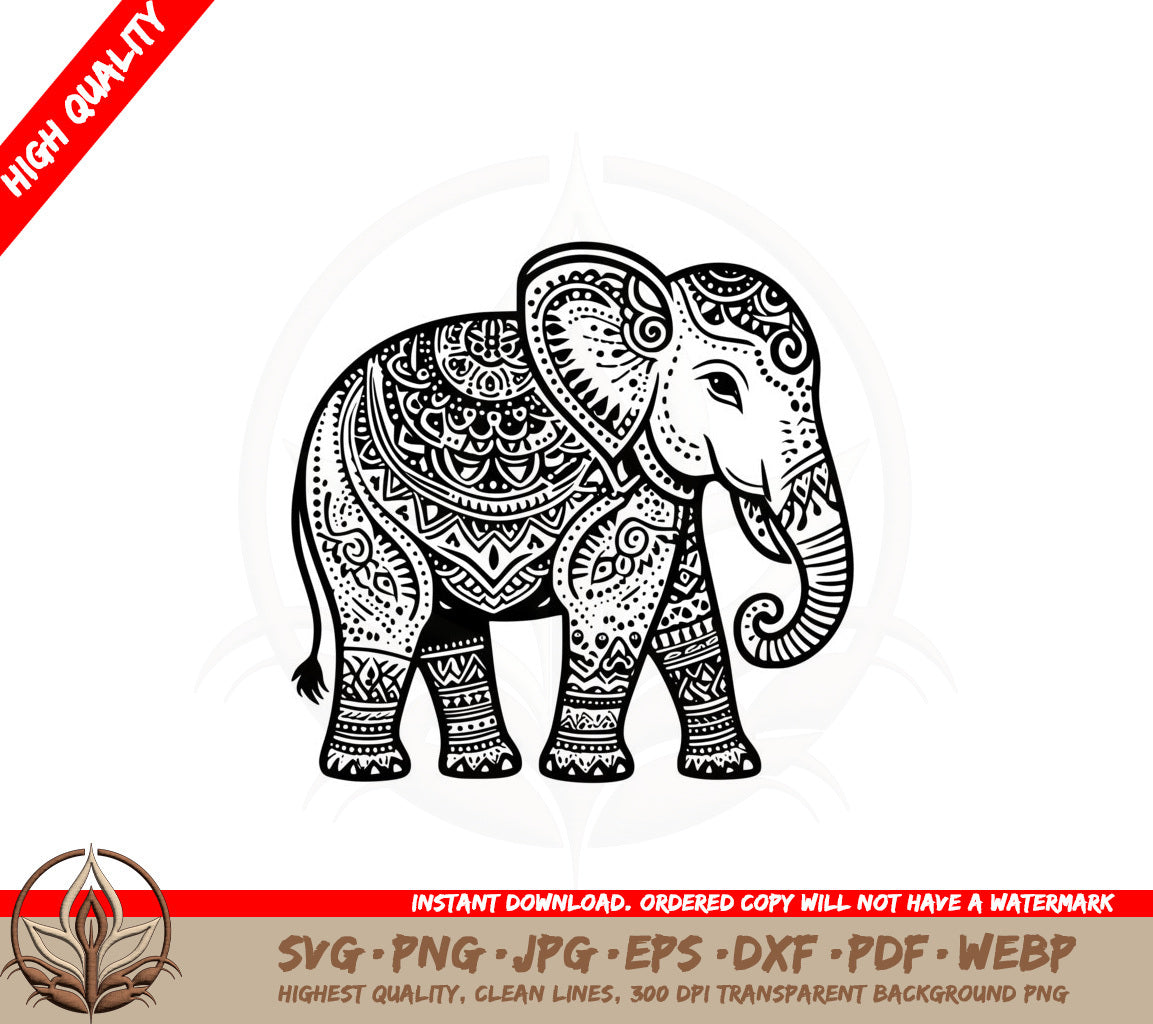 Boho Elephant SVG