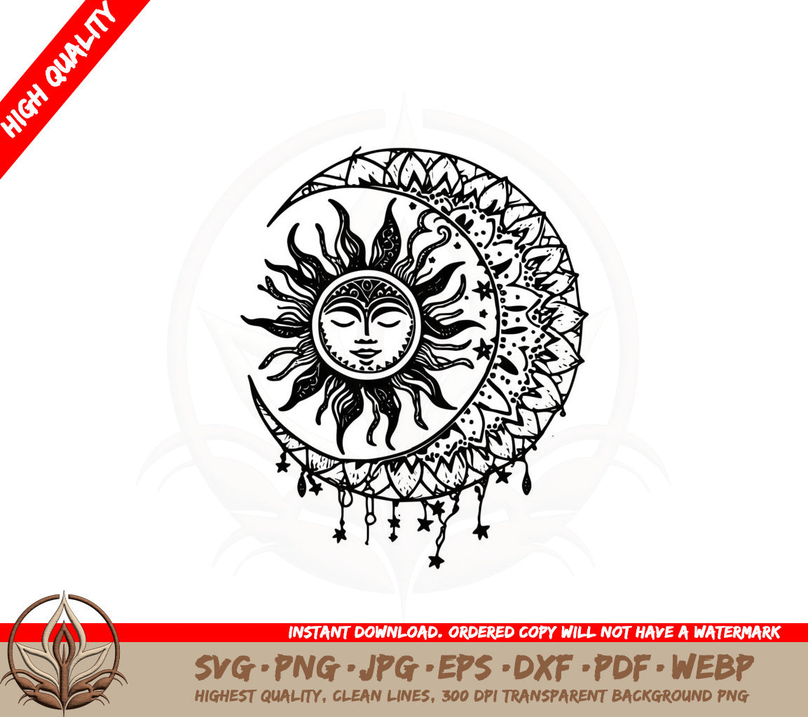 Boho Sun Moon Dream SVG