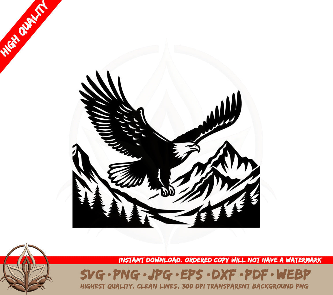 Bold Eagle Flight SVG PNG JPG AI PDF DXF EPS and WebP Digital Download