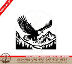 Bold Eagle Flight SVG PNG JPG AI PDF DXF EPS and WebP Digital Download