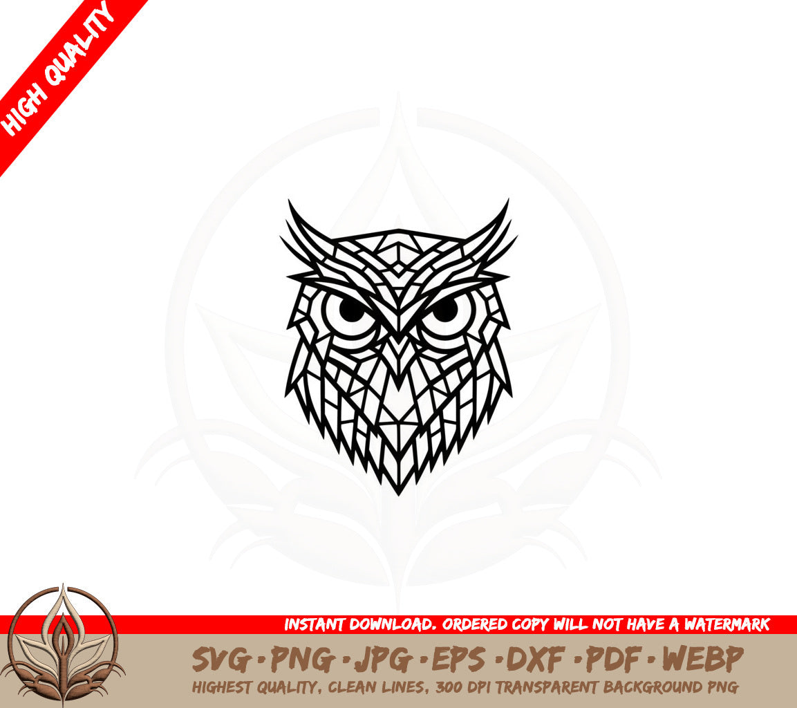 Bold Owl Face SVG