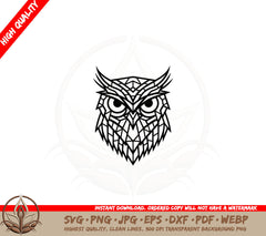 Bold Owl Face SVG