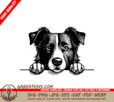 Border Collie Paw Print SVG -  Drawing SVG