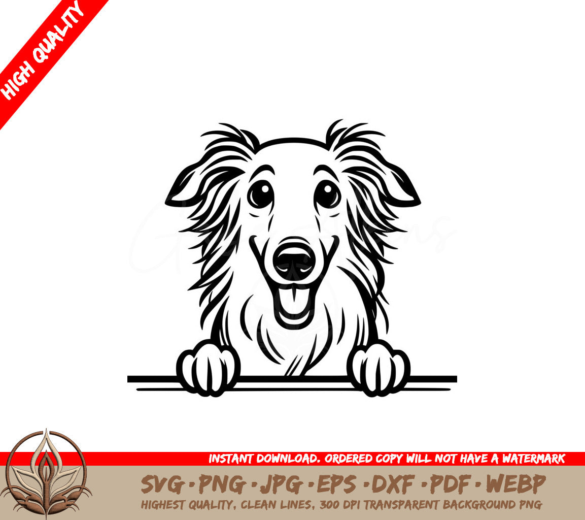 Borzoi Peeking SVG - Digital Product in Multiple Formats