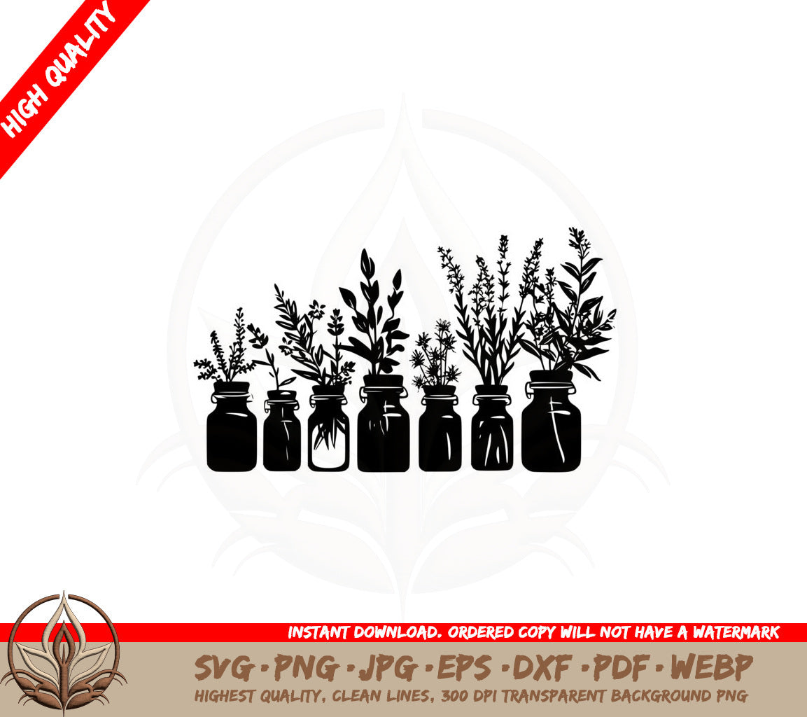Botanical Jars SVG