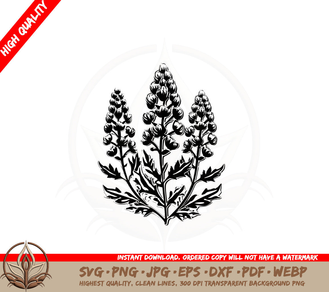 Botanical Lupine Flowers SVG