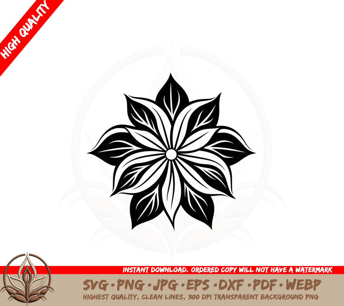 Botanical Poinsettia SVG