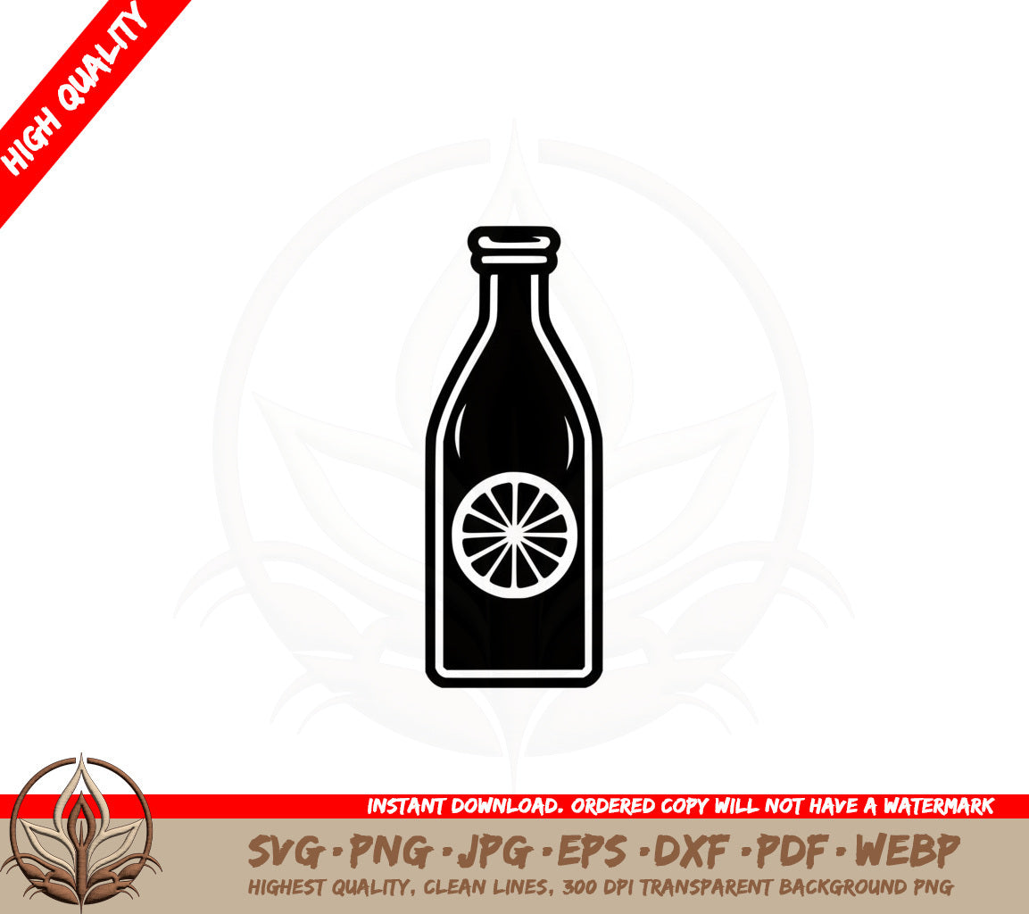 Bottle with Lemon SVG