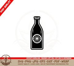 Bottle with Lemon SVG