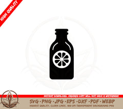 Bottle with Lemon Slice SVG