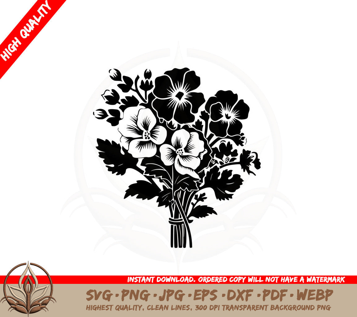 Bouquet of Geraniums SVG