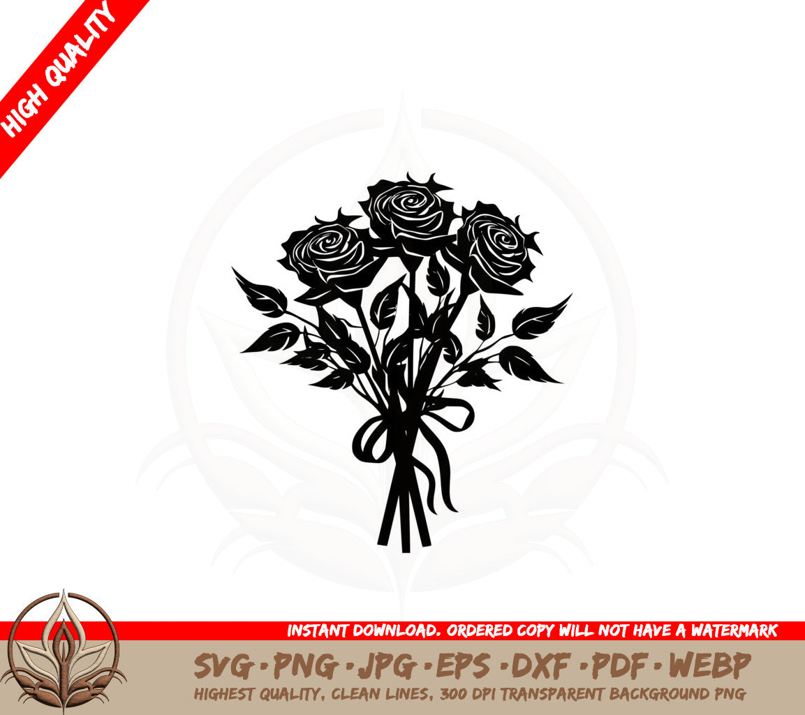Bouquet of Wrapped Roses SVG