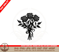 Bouquet of Wrapped Roses SVG