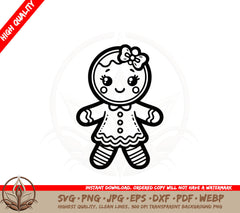 Bow-adorned Gingerbread SVG