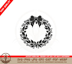 Bow-tied Wreath SVG