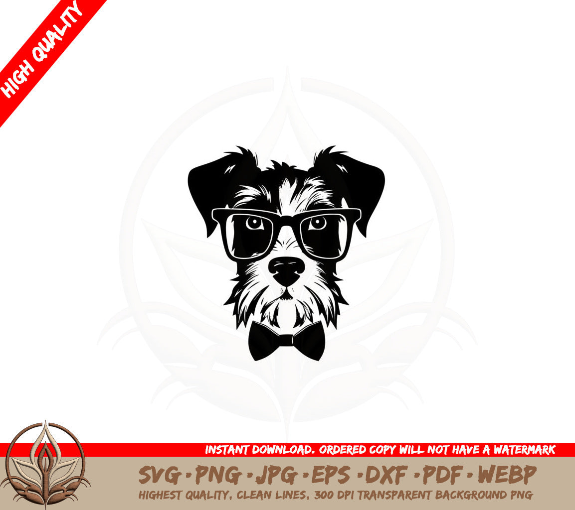 Bowtie and Glasses Schnauzer SVG