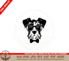 Bowtie and Glasses Schnauzer SVG