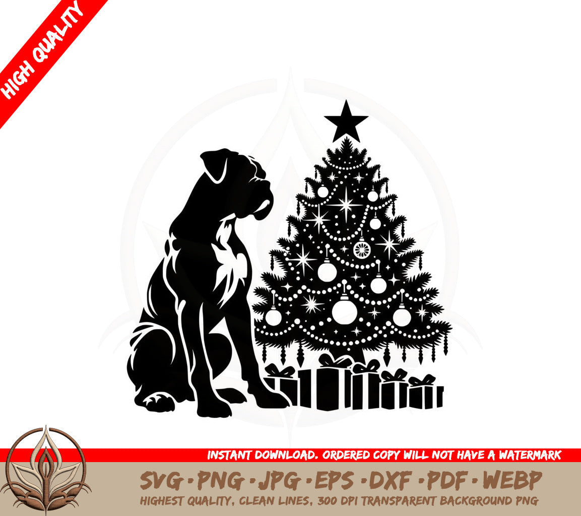 Boxer Dog Christmas SVG