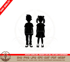 Boy and Girl Silhouette SVG