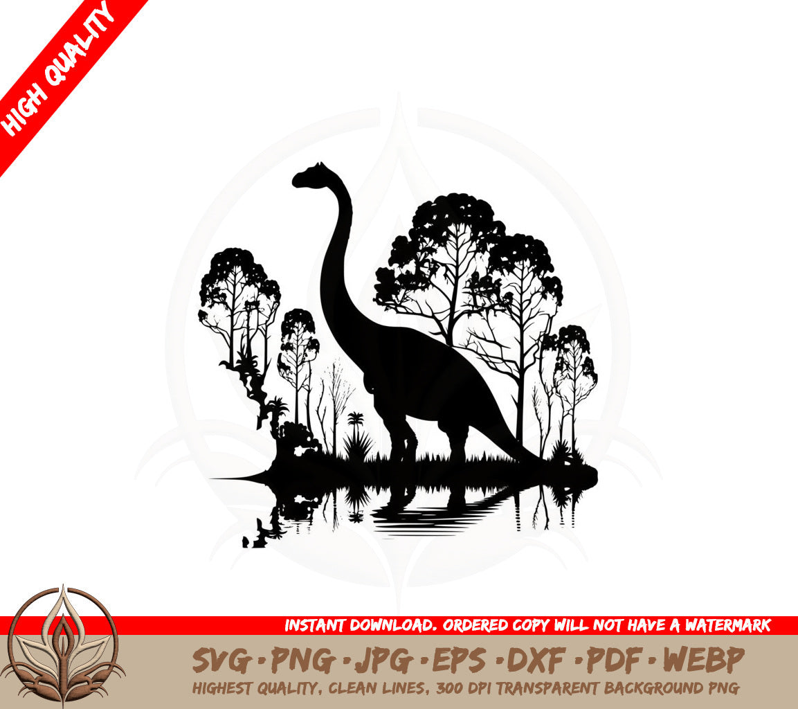 Brachiosaurus in a Swamp SVG