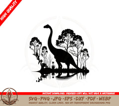 Brachiosaurus in a Swamp SVG