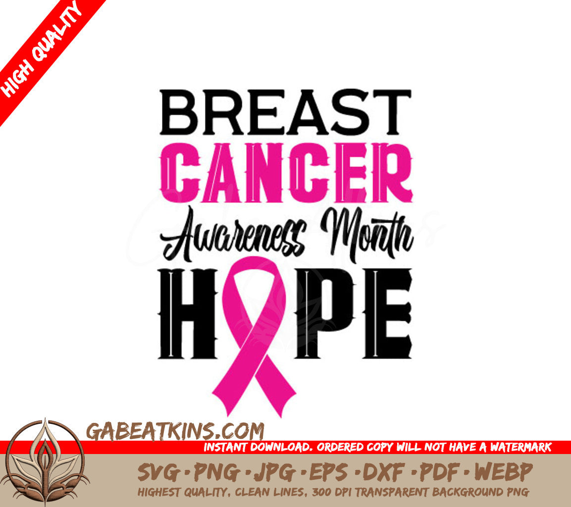 Pink Ribbon Breast Cancer Awareness Month SVG SVG