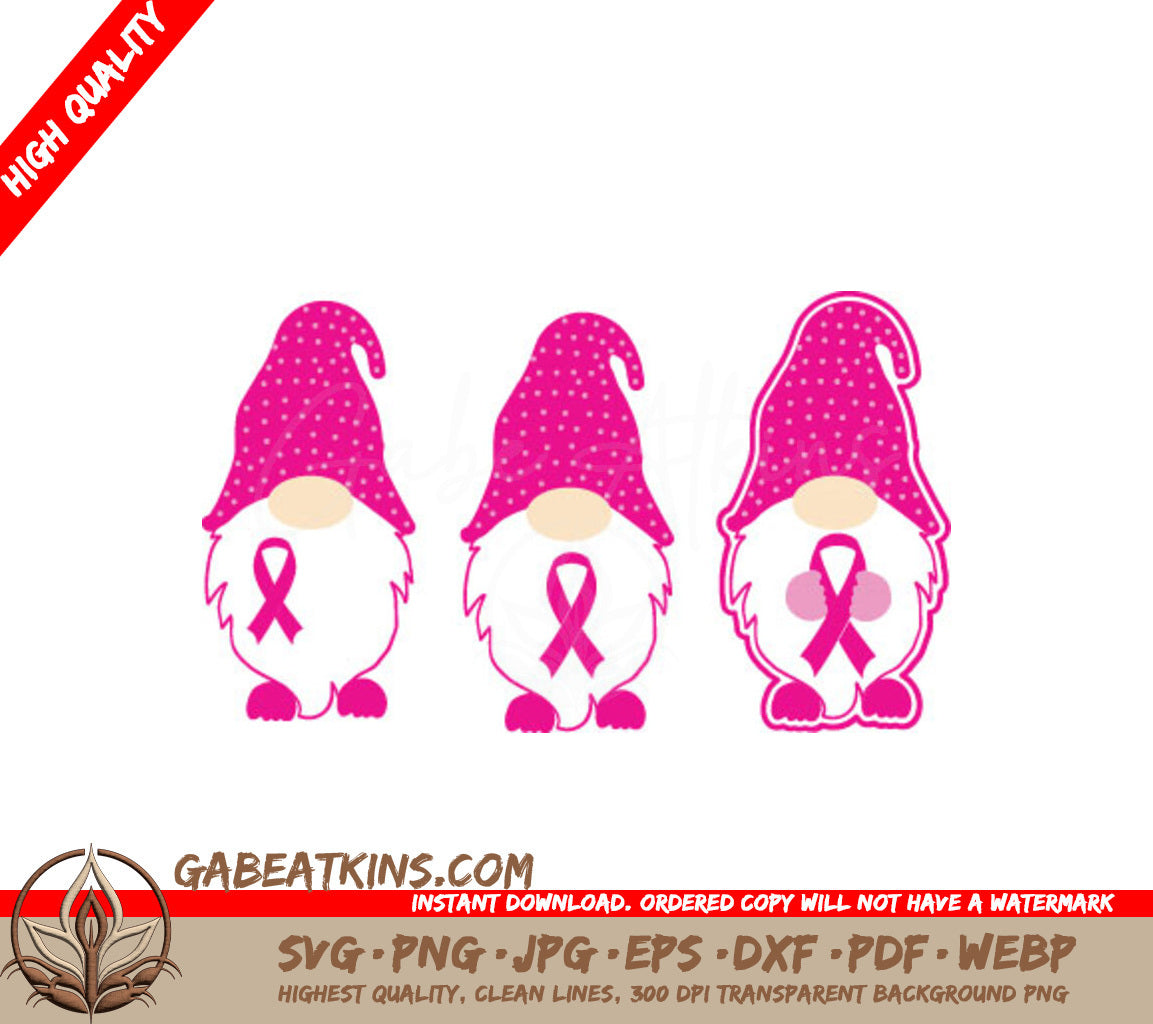 Pink Gnome Breast Cancer Awareness SVG SVG