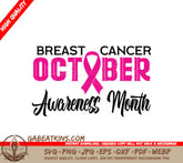 October Breast Cancer Awareness Month Pink Ribbon SVG SVG