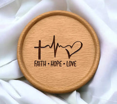 Faith, Hope, Love Cross with Heartbeat SVG for Breast Cancer Awareness SVG