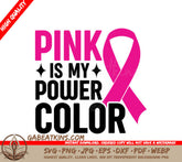 Pink Power Color Ribbon SVG - Breast Cancer Awareness Design SVG