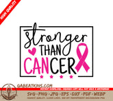 Stronger Than Cancer Pink Ribbon SVG SVG